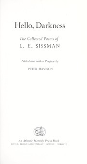 Cover of Hello, Darkness: The Collected Poems of L. E. Sissman