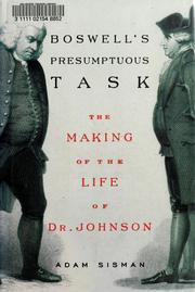 Cover of Boswell's Presumptuous Task: The Making of the Life of Dr.Johnson