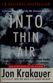 Cover of Into Thin Air: A Personal Account of the Mount Everest Disaster