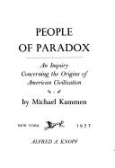 Cover of People of Paradox: An Inquiry Concerning the Origins of American Civilization