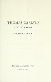 Cover of Thomas Carlyle: A Biography