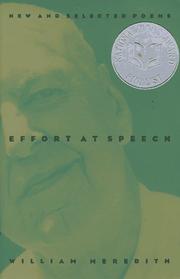 Cover of Effort at Speech: New and Selected Poems