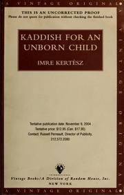 Cover of Kaddish for an Unborn Child